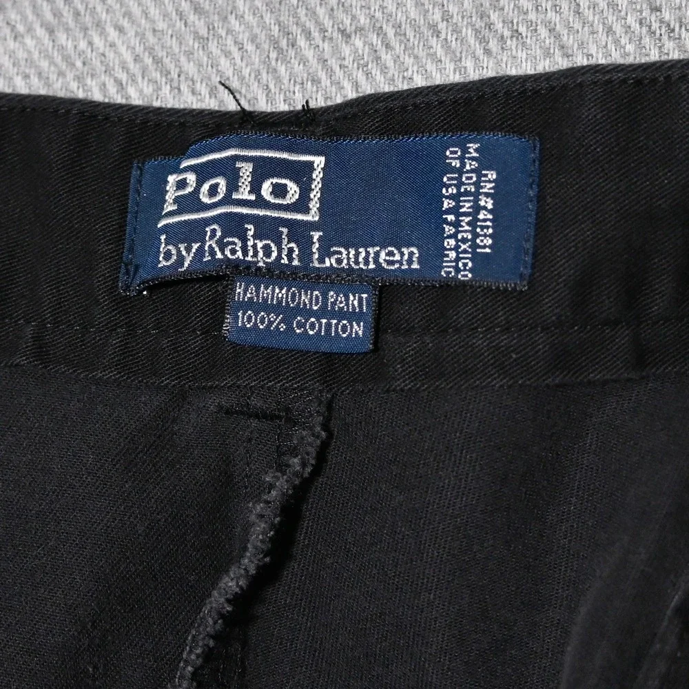 Polo Ralph Lauren Hammond Pant Mens Pleated Chino 38/34 Black